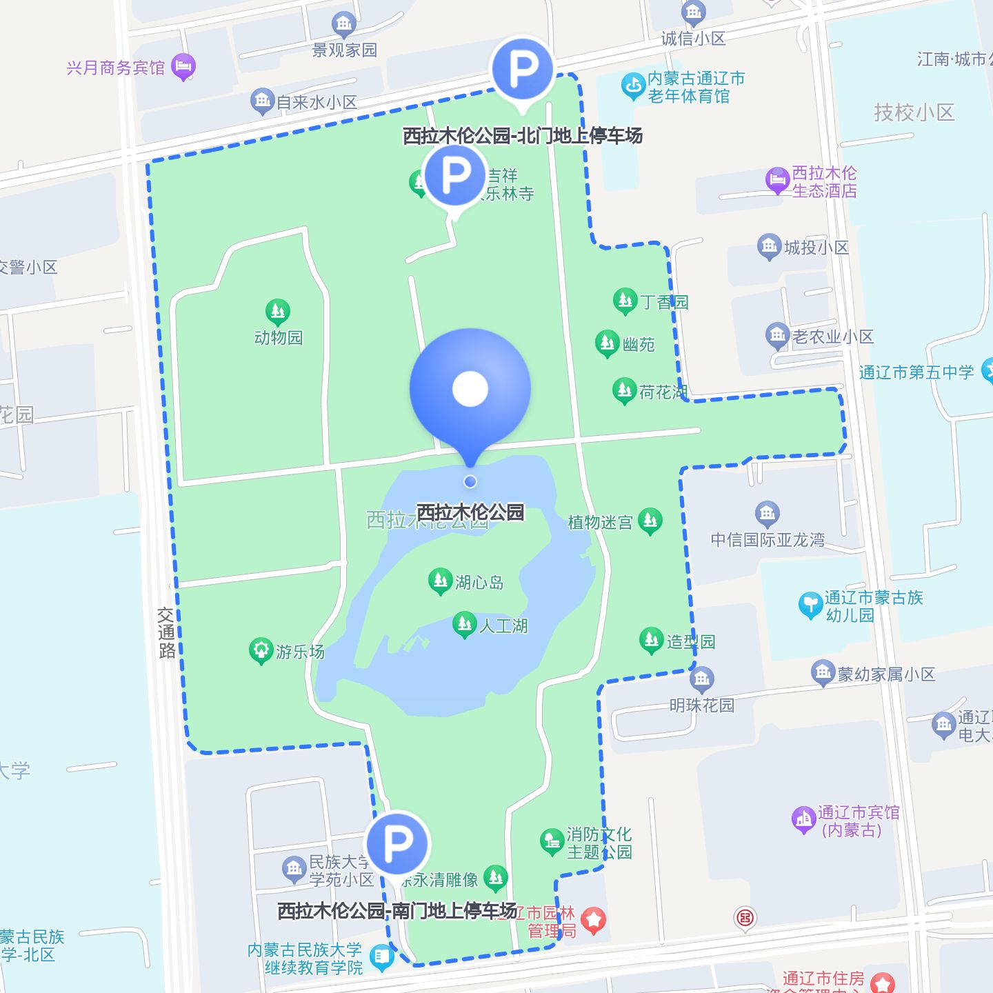 怎么去 西拉木伦公园 ?