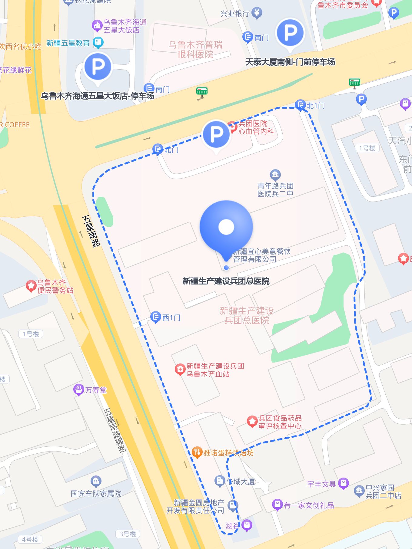 新疆兵团医院是当地的一家知名医院,周边交通比较便利