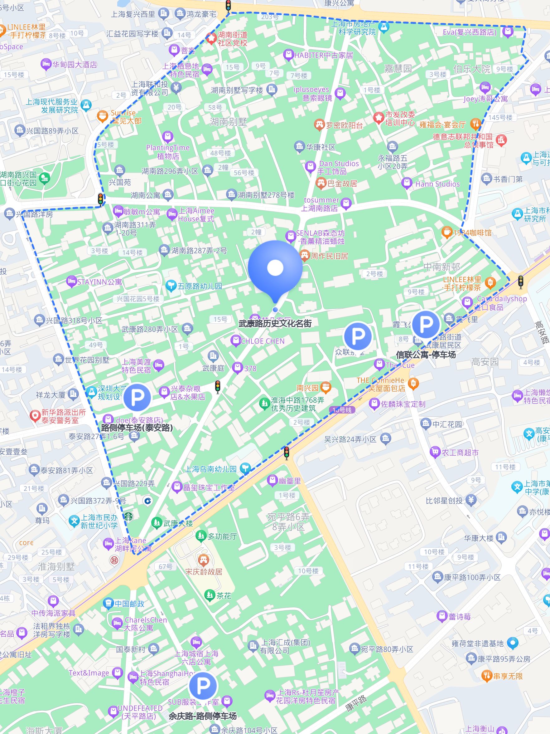 地下停车场 参考信息:距离武康路历史文化名街约140米