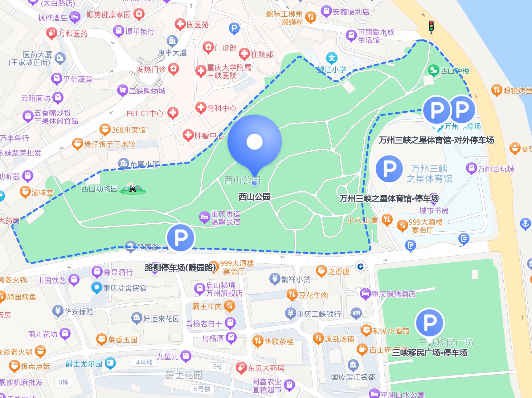 万州西山公园地图图片