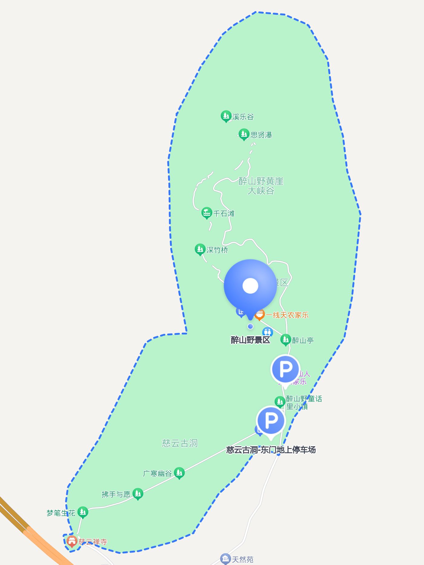 醉山野景区 ,出发前不妨看看这份出行攻略 停车提示: 1 醉山野景区
