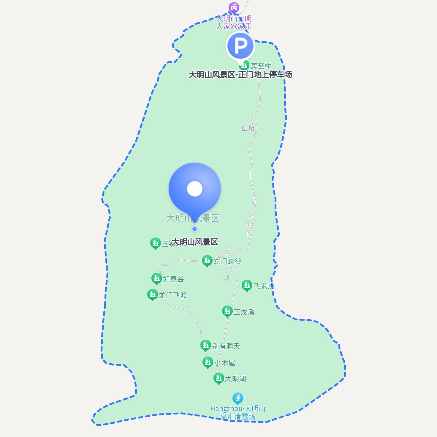 门票:25元,不限人群,任意时间入园 开放大明山地图大明山在浙江省的