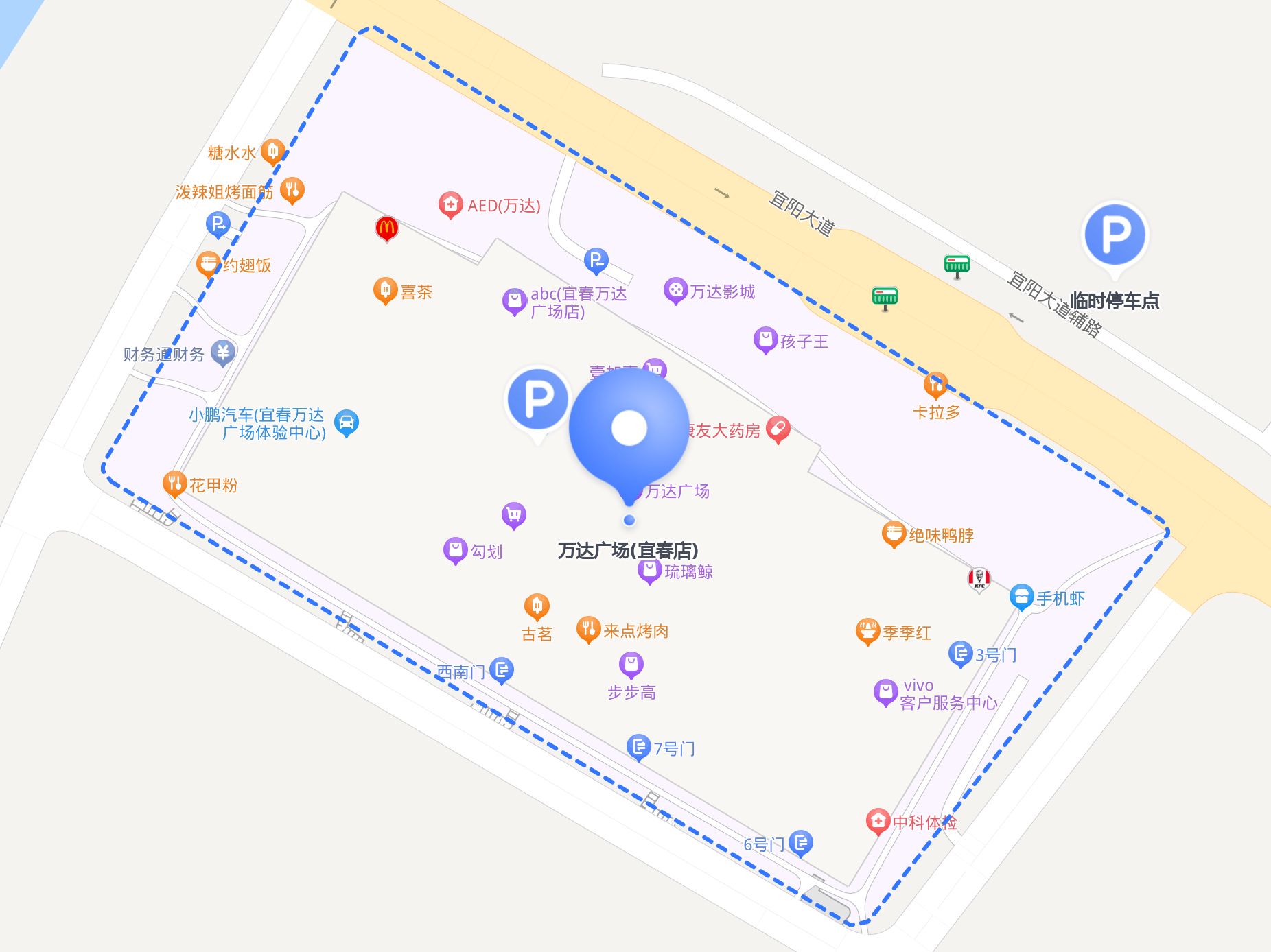 78 万达广场(宜春店) 的出行指南,超全攻略,无论你是开车,打车,还是