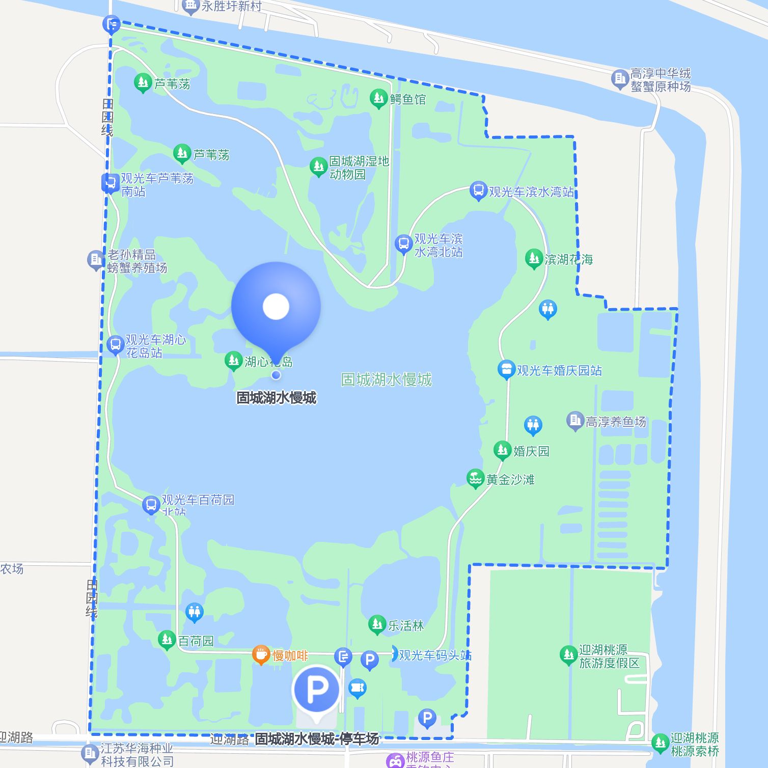30开放 开车来的话,可以把车停在这里: 固城湖水固城湾景区地图固城湖