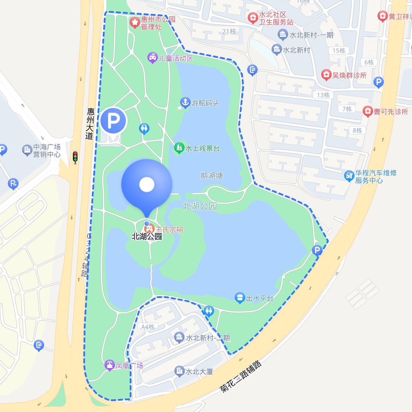 轻松步行即可到达南充市北湖公园地图长春北湖公园平面图新余北湖公园